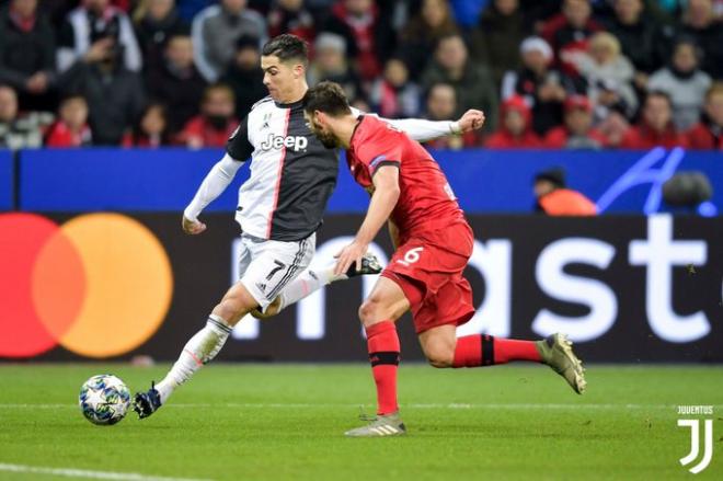 Cristiano Ronaldo, ante el Leverkusen (Foto: Juventus).