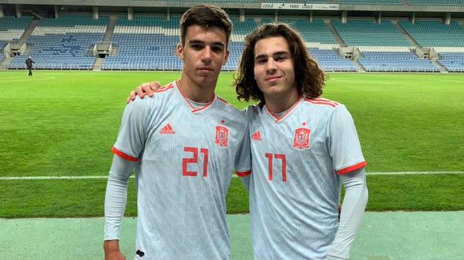 Miguel Rodríguez y Gabri Veiga, canteranos del Celta, con España sub 18 (Foto: RCCV).