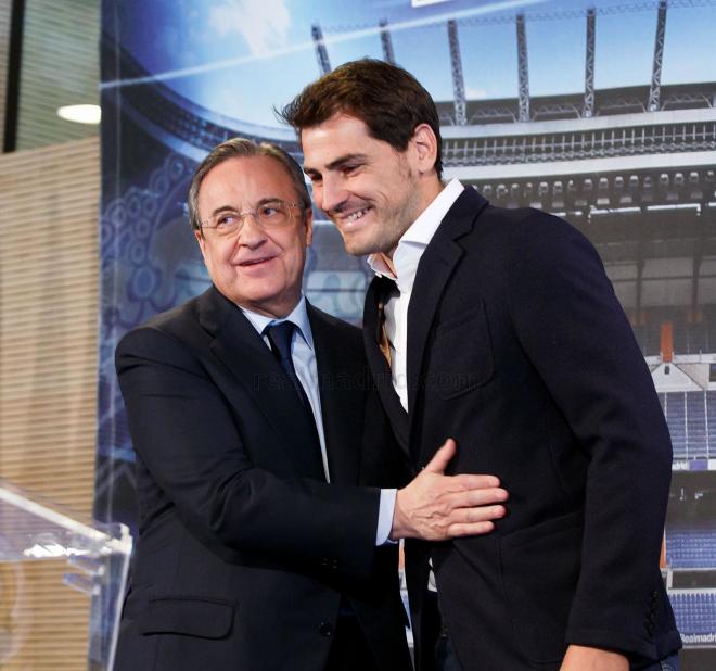 Florentino Pérez e Iker Casillas, durante un acto.
