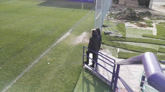 Francesc Arnau, en el entrenamiento el Pucela.