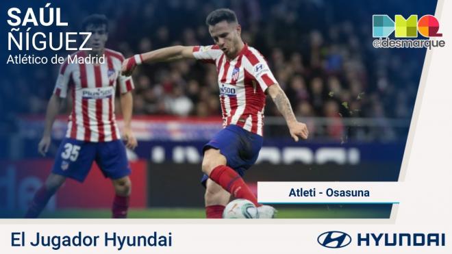 Saúl, jugador Hyundai del Atlético-Osasuna.