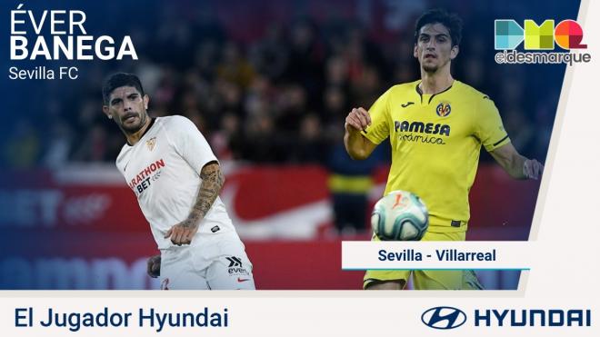 Banega, jugador Hyundai del Sevilla - Villarreal.