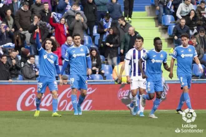 Cucurella, que gusta a Quique Setién, celebra un gol del Getafe (Foto: LaLiga).