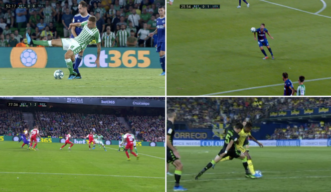 Imágenes de las jugadas que el VAR no señaló a favor del Betis. (Foto: RBB).