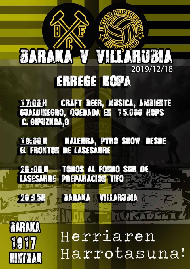 Programa para el día del estreno del Barakaldo en la Copa del Rey 19/20 ante el Villarubia (Foto: Barakaldo CF).