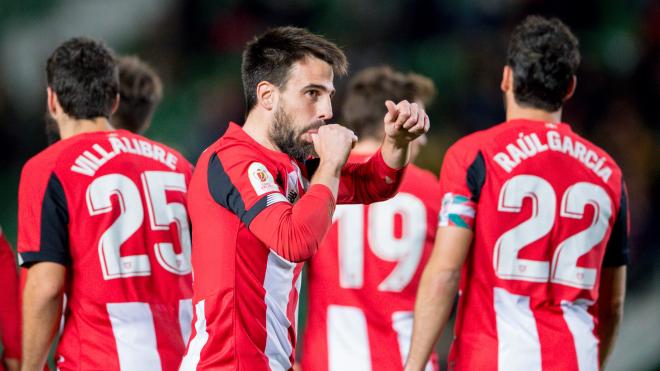 Beñat celebra su gol ante el Intercity en Copa (Foto: Athletic Club).