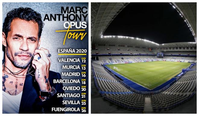 Marc Anthony actuará en el Carlos Tartiere de Oviedo.