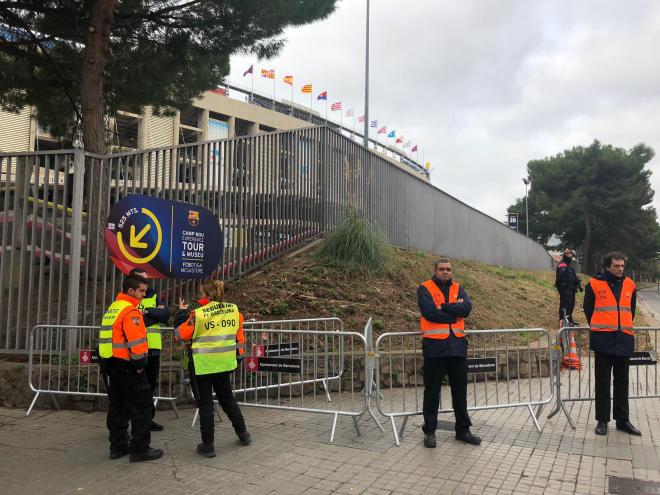 Máxima seguridad en el Camp Nou para El Clásico.