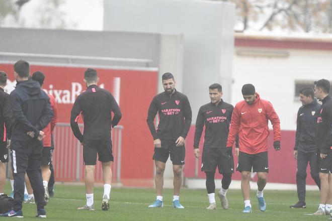 Entrenamiento del Sevilla en 2019.