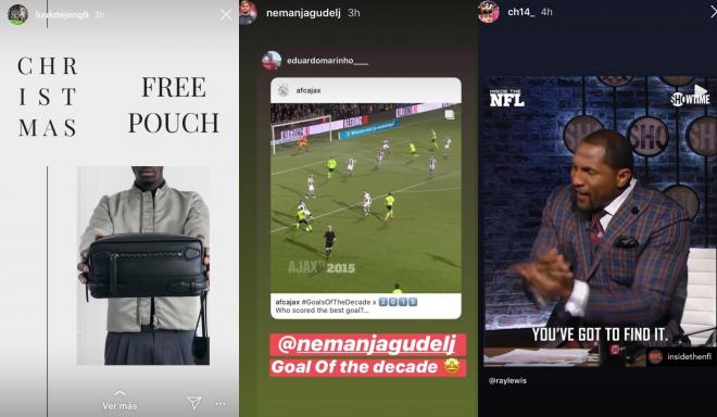 La publicidad de De Jong, el gol de Gudelj y Chicharito y la NFL (Fotos: Instagram).