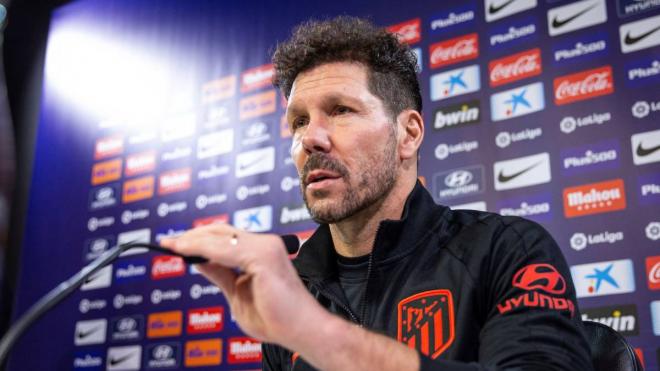 Simeone, en sala de prensa (Foto: EFE).