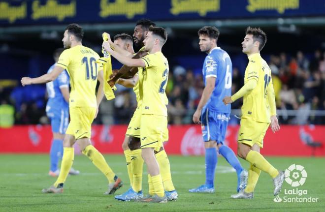 Celebración del Villarreal ante el Getafe (Foto: LaLiga Santander).