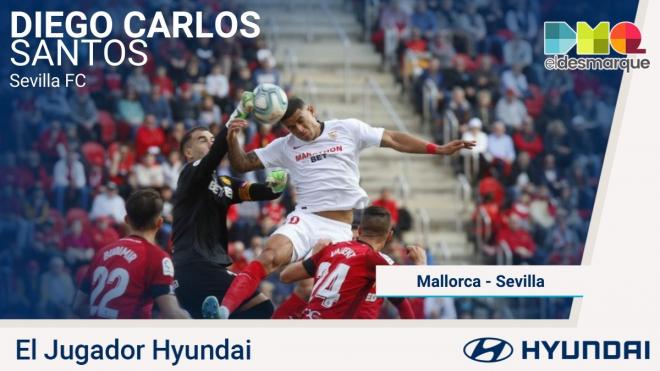 Diego Carlos, jugador Hyundai del Sevilla-Mallorca.