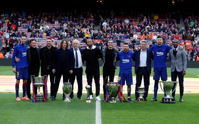 El Barça rindió homenaje al sextete (Foto: FCB).