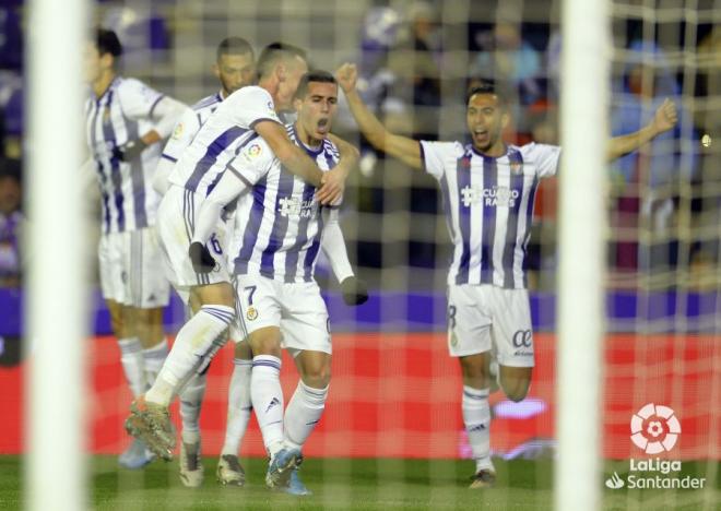 Sergi Guardiola celebra su gol ante el Valencia (Foto: LaLiga).