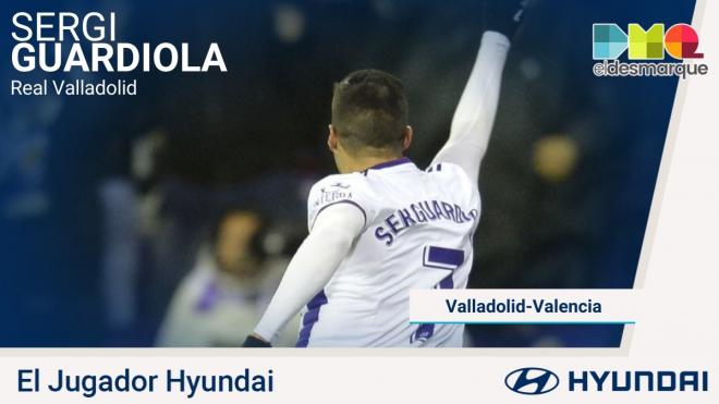 Sergi Guardiola, Jugador Hyundai del Real Valladolid-Valencia.