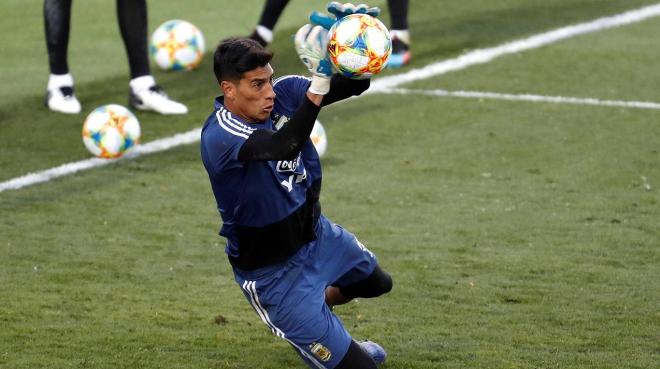 Andrada, durante un entrenamiento con Argentina.