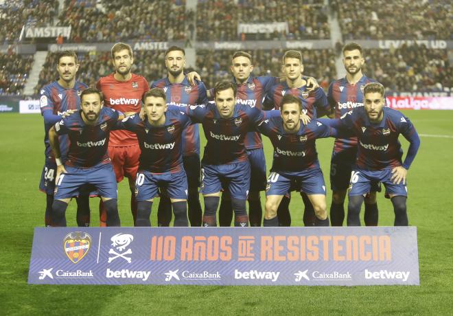 Once inicial del Levante ante el Celta. (Foto: David González)