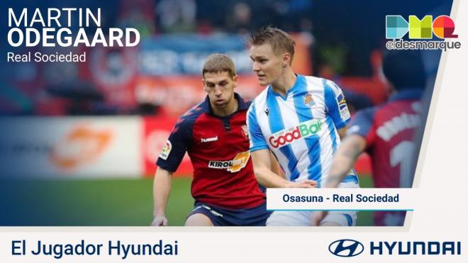 Martin Odegaard, en el partido ante el Osasuna.