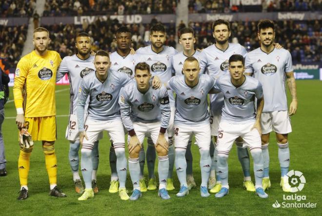 Once inicial del Celta en el partido ante el Levante (Foto: LaLiga).