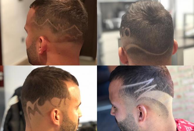 Algunos de los cortes de pelo que Brendan Uribe le ha hecho a Jesé Rodríguez.