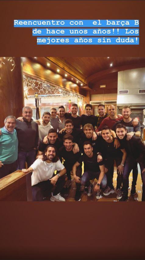 Sergi Roberto junto a sus compañeros del Barcelona B.