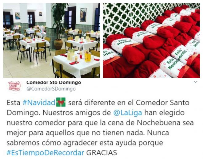 Imágenes de la cena de Nochebuena del Comedor Santo Domingo (Fotos: @ComedorSDomingo).