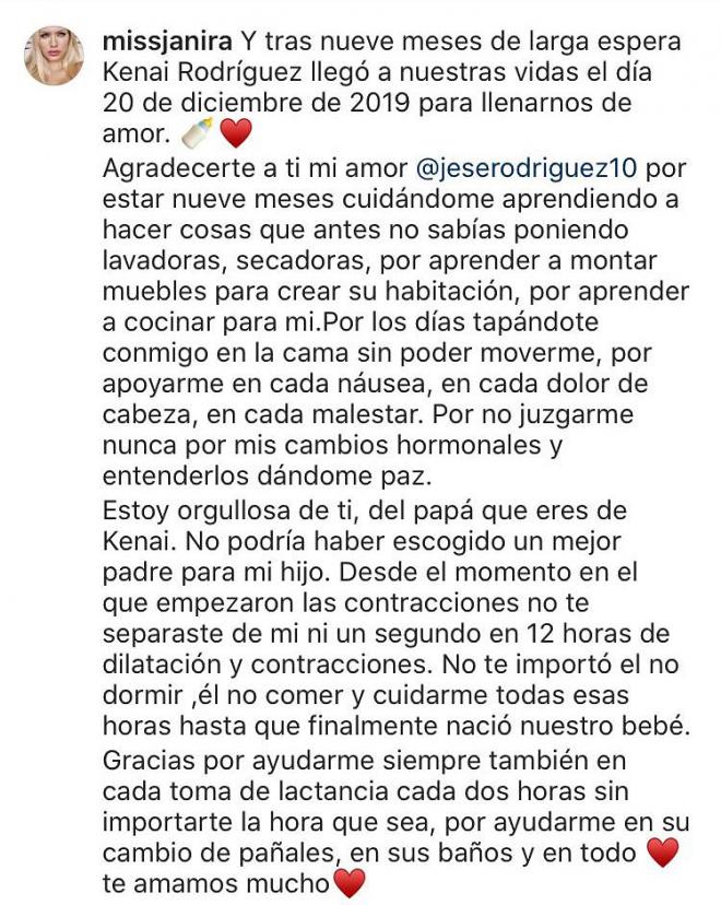 El mensaje de Janira Barm a Jesé Rodríguez.