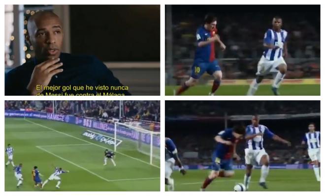 Henry alucinó con el tanto de Messi al Málaga en 2009.