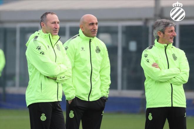 Abelardo, durante su primer entrenamiento (Foto: RCDE).