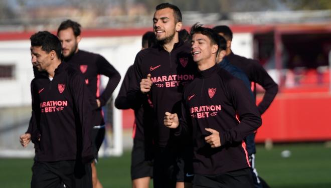 La plantilla del Sevilla ha comenzado a preparar este lunes el duelo ante el Athletic Club (Foto: Sevilla FC).