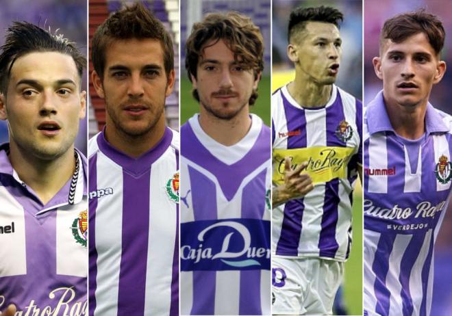 Cinco de los extremos usados por el Real Valladolid en la década. ¿Con cuáles te quedas?