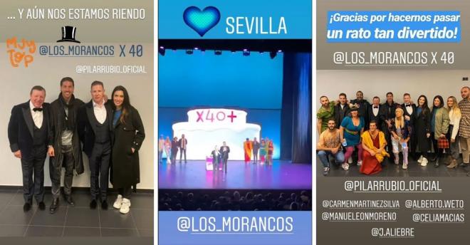 Sergio Ramos acudió con su familia y amigos a ver a Los Morancos en su 40º aniversario.