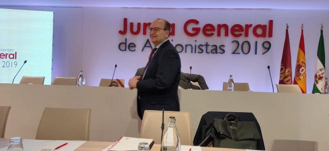 José Castro en la Junta de Accionistas de 2019.