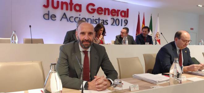 Monchi, en la Junta General de Accionistas del Sevilla 2019.