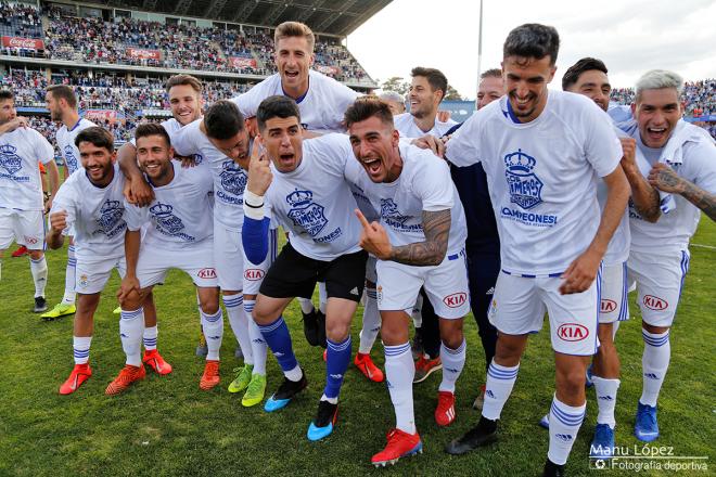 El Recre logró en la última jornada la primera posición en el grupo IV de la Segunda B (Manu López / Albiazules.es).