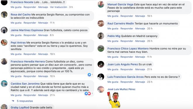 Las reacciones en el Facebook de ElDesmarque a la sevillanía de Sergio Ramos.