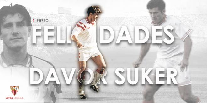 Felicitación del Sevilla FC a Davor Suker.