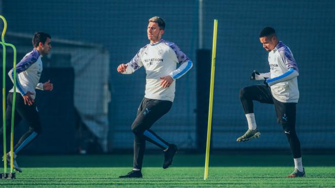 Aymeric Laporte en su regreso a los entrenamientos (Foto: Manchester City).