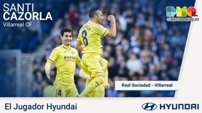 Cazorla, jugador Hyundai del Real Sociedad-Villarreal.