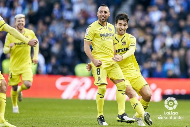 Cazorla celebra un gol con el Villarreal (Foto: LaLiga).