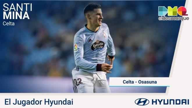Santi Mina, jugador Hyundai del Celta-Osasuna.