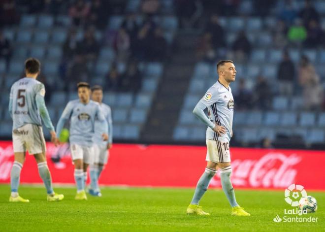 Aspas se lamenta tras el gol del empate de Osasuna (Foto: LaLiga).