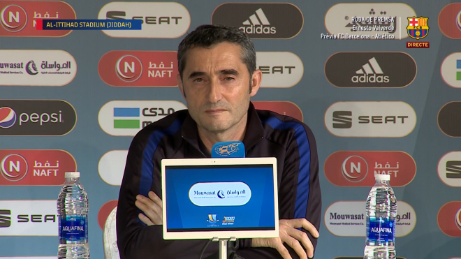 Ernesto Valverde comparece ante los medios de comunicación en Yeda.