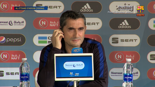 Ernesto Valverde, durante la rueda de prensa previa a la semifinal de la Supercopa de España.