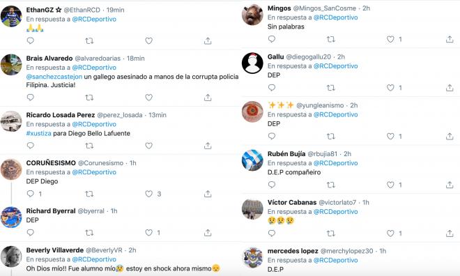 Reacciones en Twitter a la muerte del Diego Bello, que jugó en la cantera del Dépor.