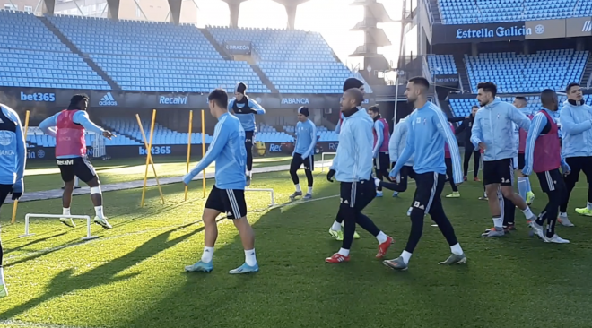 Entrenamiento del Celta en Balaídos.