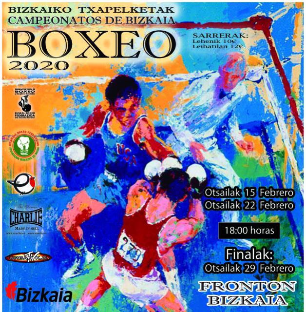 Cartel de los Campeonatos de Bizkaia 2020 de Boxeo olímpico.