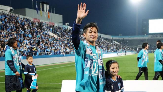 El veterano Kazuyoshi Miura, en un partido con el Yokohama FC (Foto: EFE).