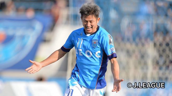 El veterano Kazuyoshi Miura, en un partido con el Yokohama FC (Foto: JL).